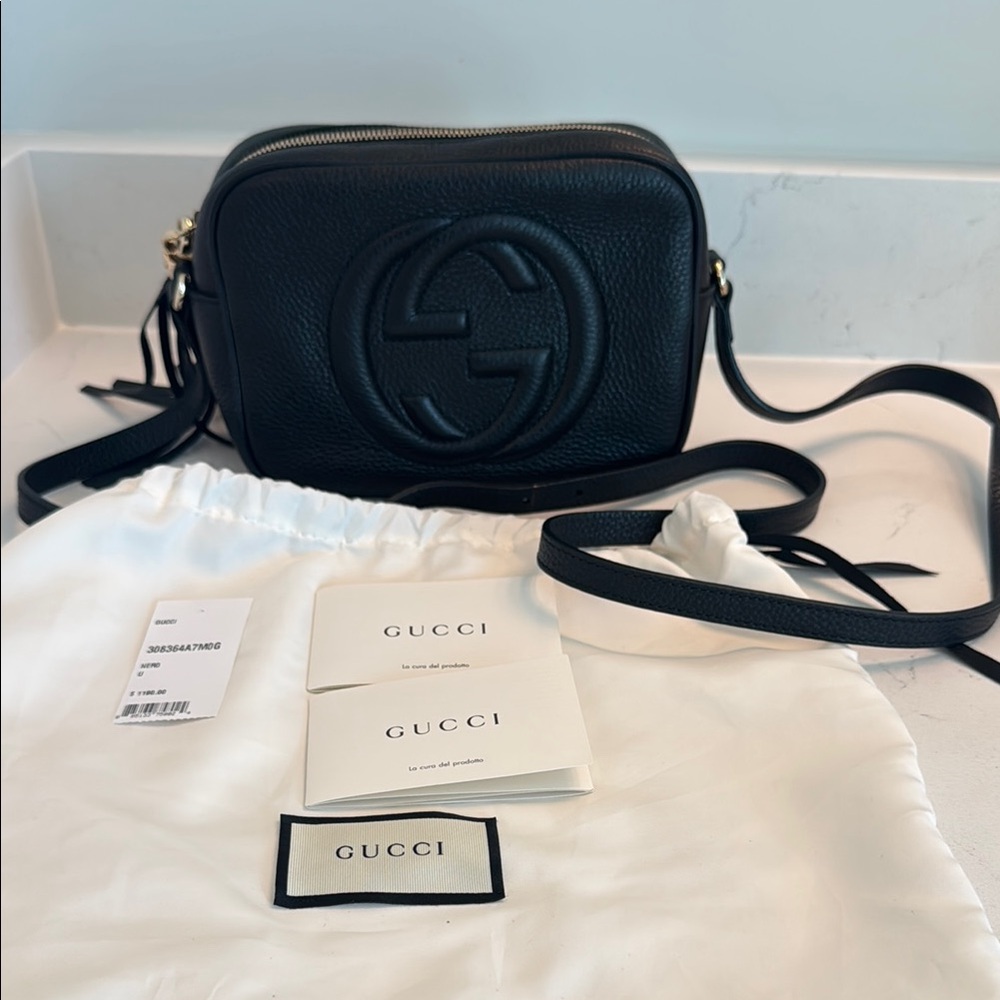 Gucci Black Leather Crossbody Bag